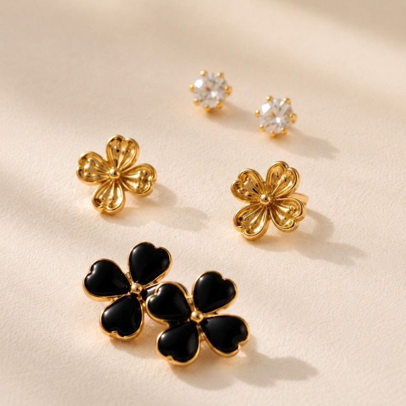 Bloom Stud Earring Set (Pack of 3)